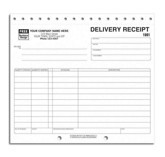 goods delivery receipt template