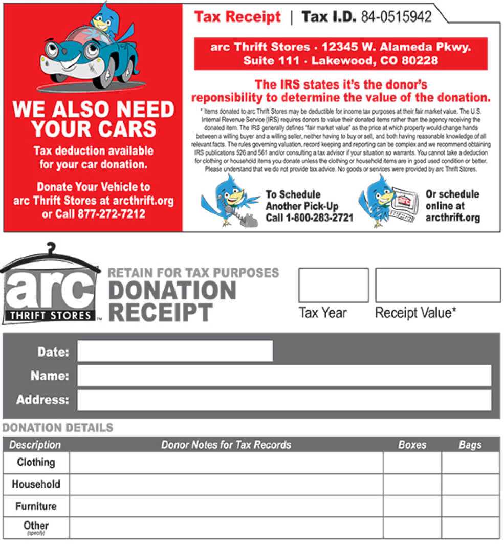 goodwill donation receipt builder for taxes template