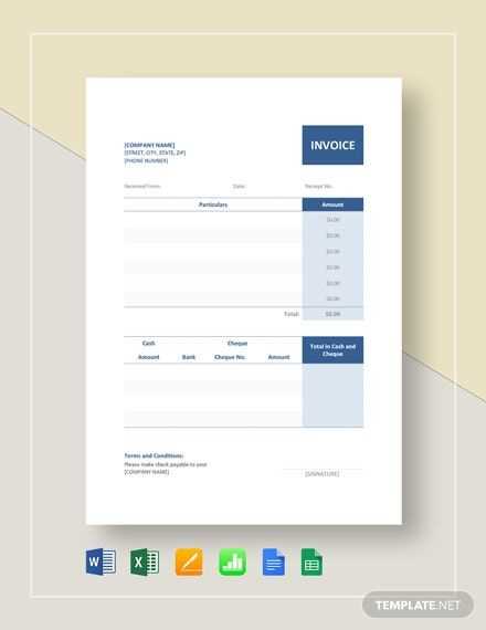 google doc receipt template free