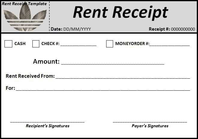 google docs rent receipt template