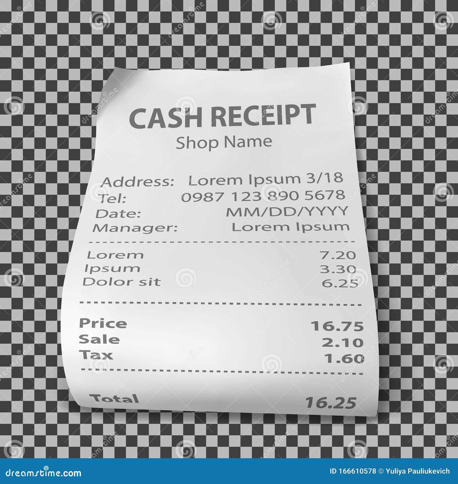 Grocery shopping receipt template