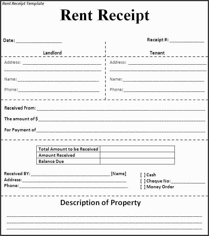 holiday rental receipt template