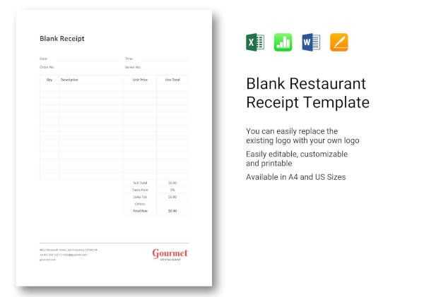 html order receipt template restaurant tax tip html