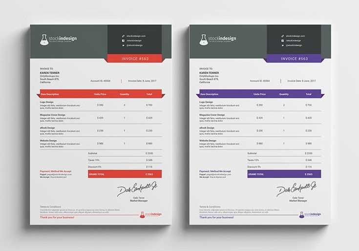 indesign receipt template