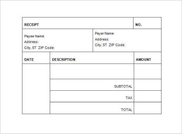 invoice receipt template australia