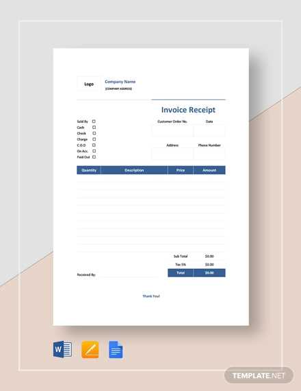 invoice receipt template html