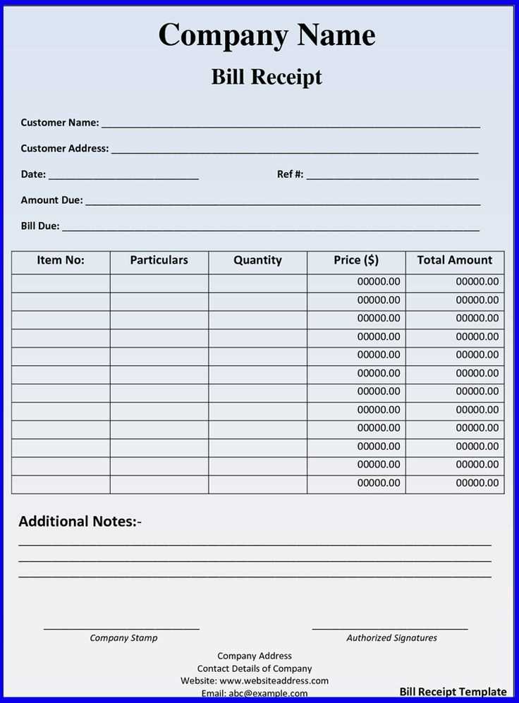 labor receipt template free