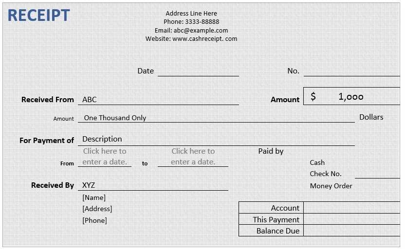 lien payment receipt template