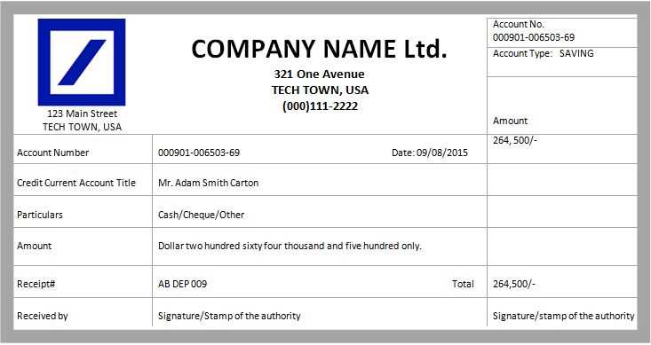 limited company receipt template