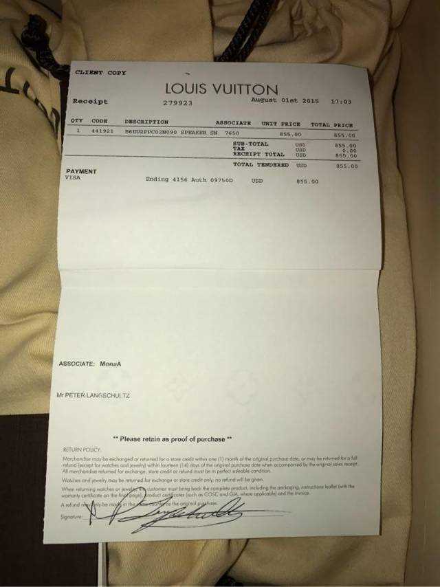 louis vuitton receipt template free download
