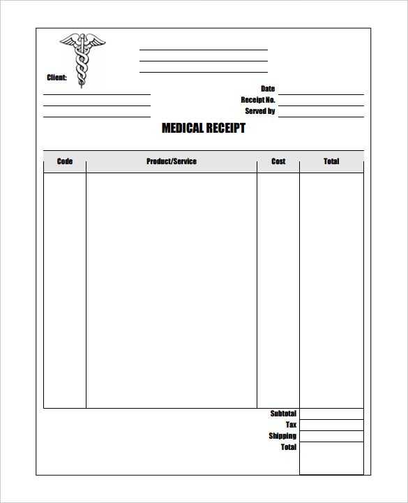 medical receipt templates