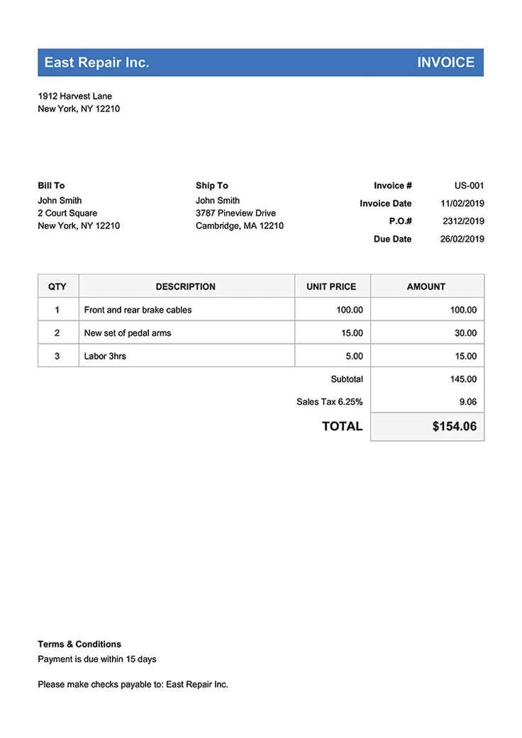 mobile phone repair receipt template