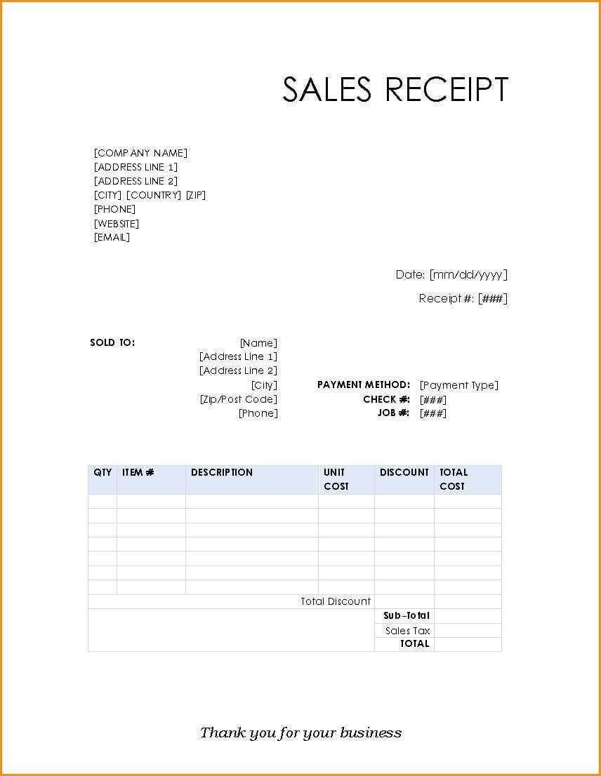 mobile phone sale receipt template