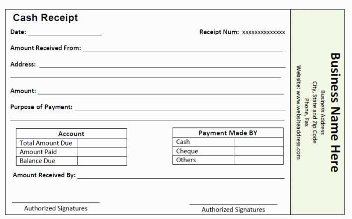 official receipt template free download