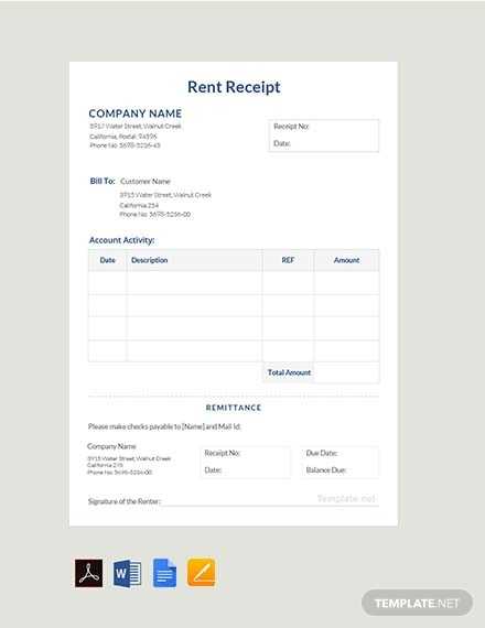 option receipt template google docs