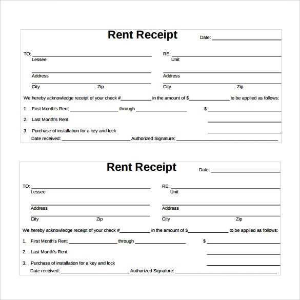 printable rent receipt template word