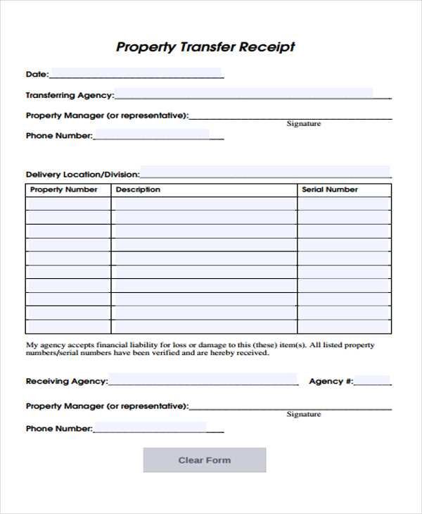 property receipt form template