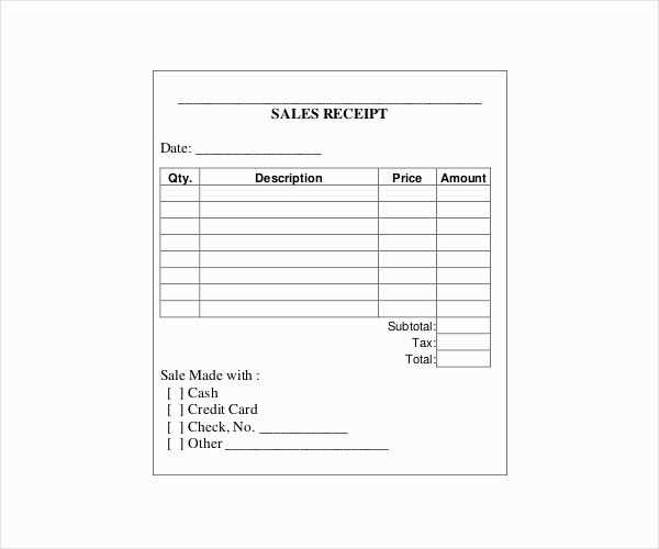 receipt documents word template