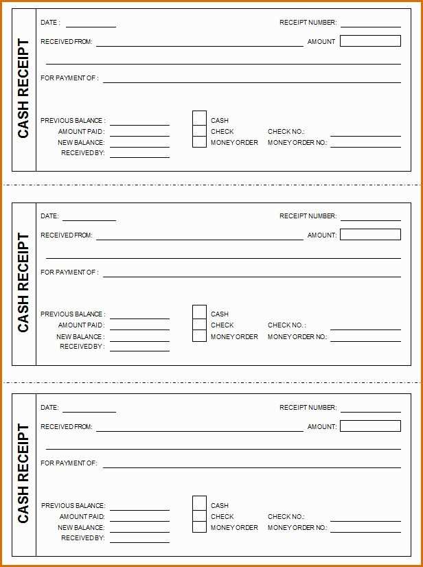 receipt of check payment template