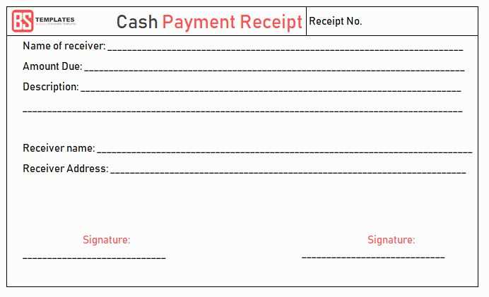 receipt payment receipt template