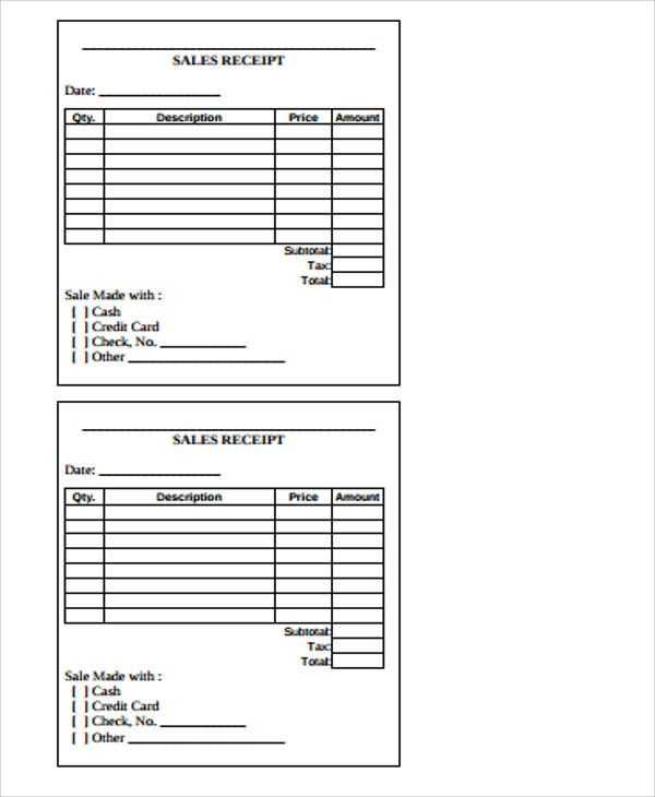 receipt report template