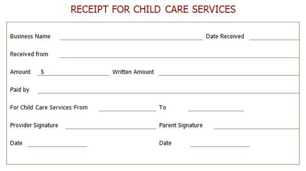 receipt template adobe child care