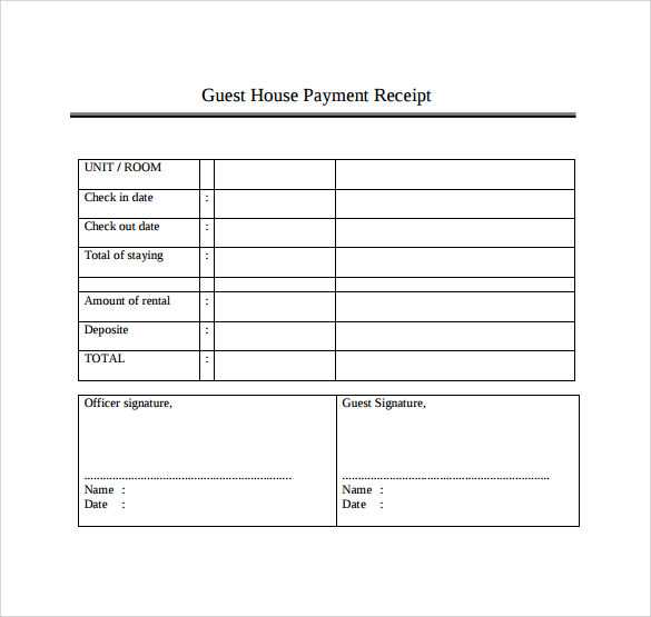 receipt template for payment