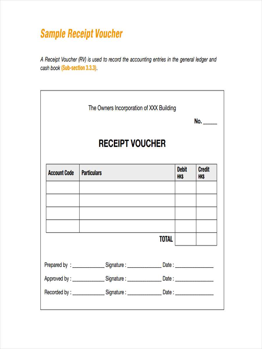 receipt voucher design template