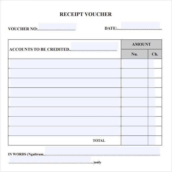 receipt voucher template xls