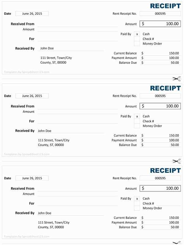 receipts and payments template for trusts