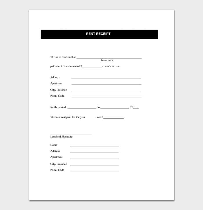 Renters receipt template