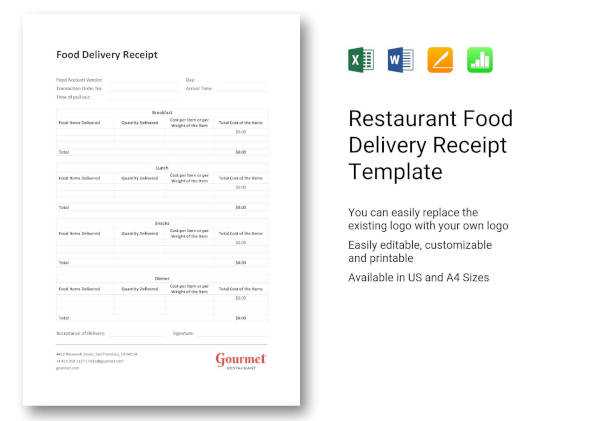 restaurant receipt template word