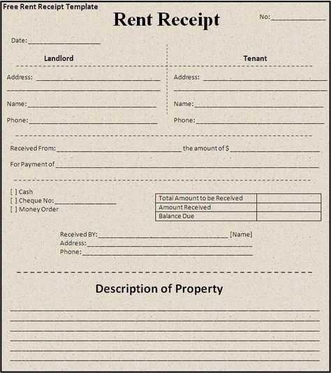 sample rental receipt template