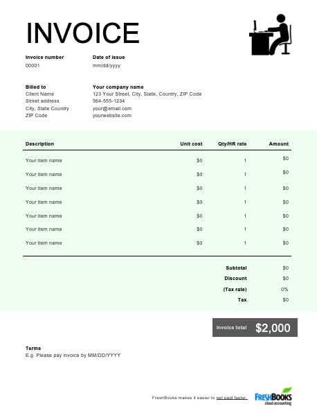 self employed receipt template