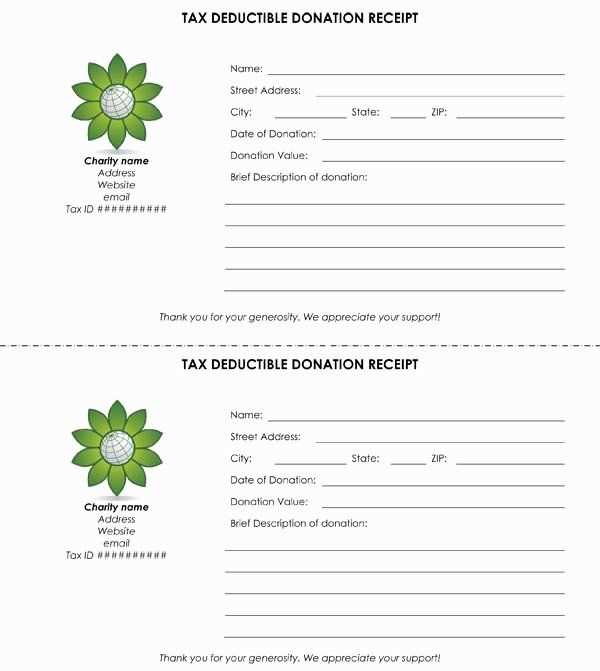 silent auction donation tax receipt template