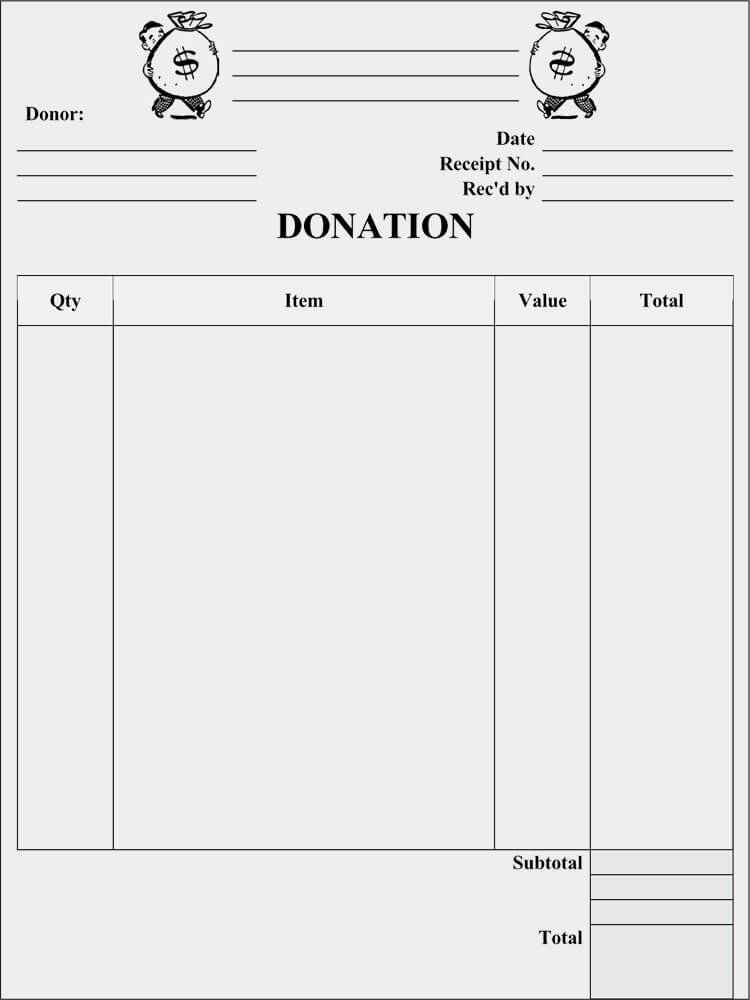silent auction donation tax receipt template