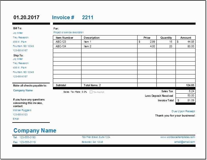 statement receipt template