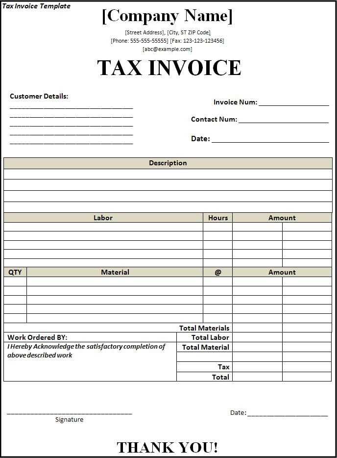 tax receipt template uae