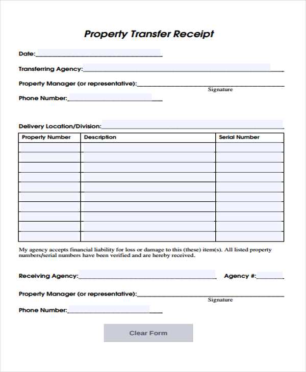 template for receipt mangement