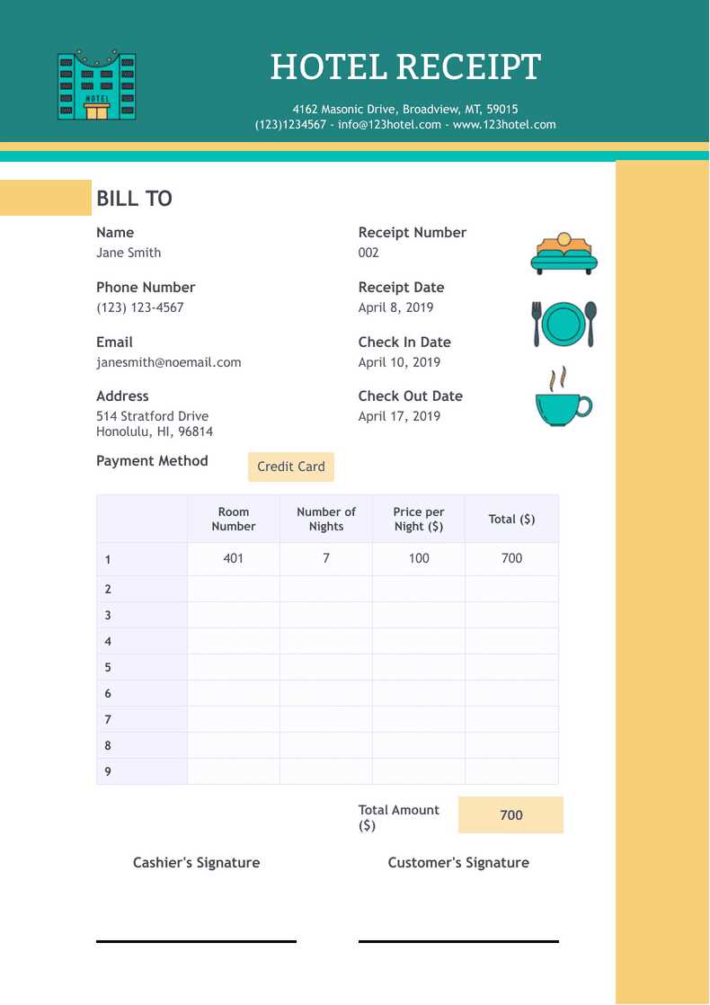 template pdf motel 6 receipt