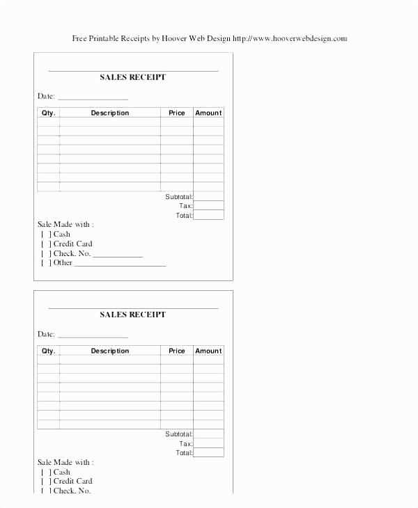 trailer sale receipt template