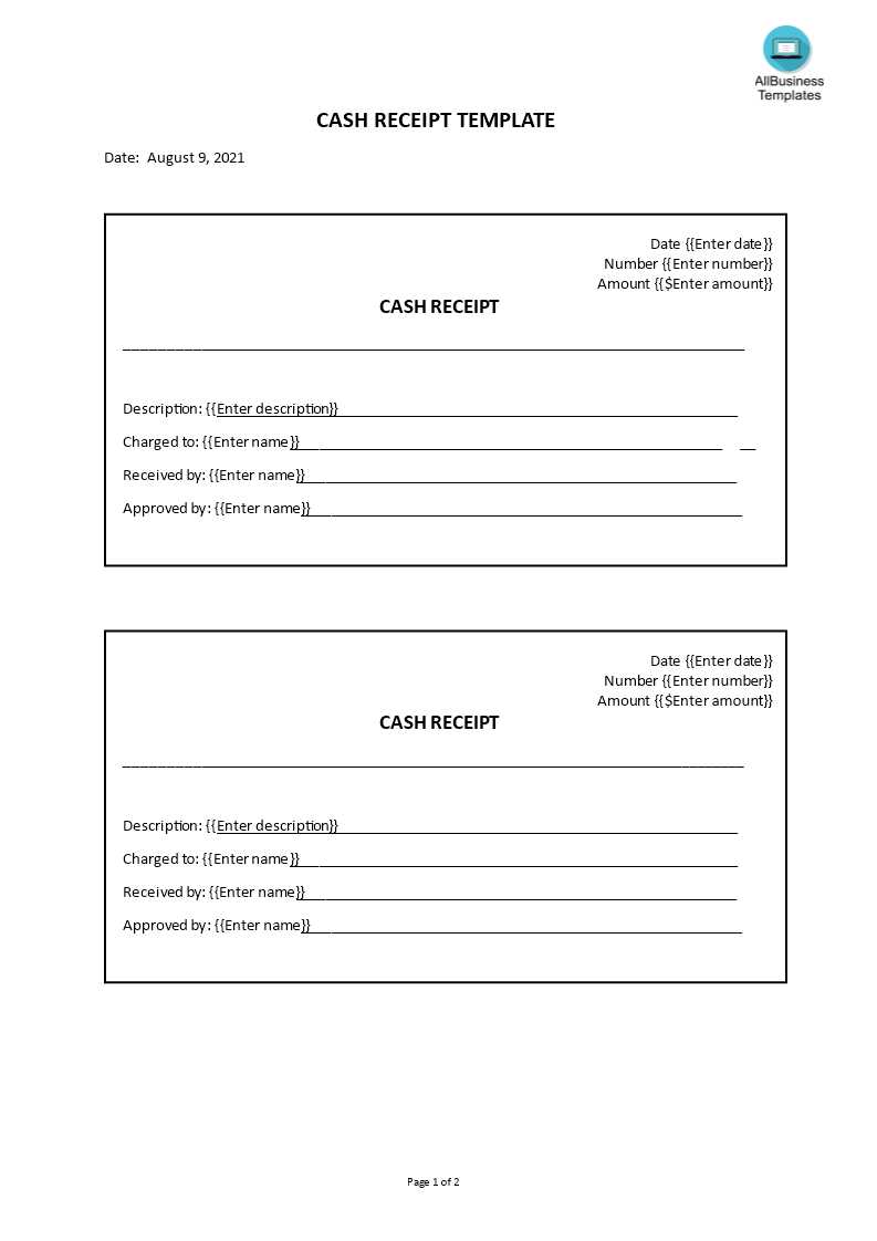 written receipt template