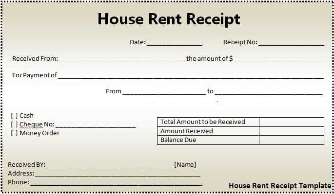 yearly rent receipt template ontario