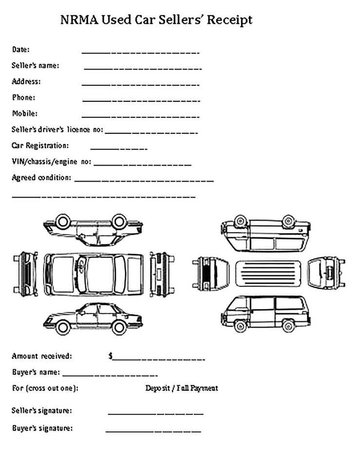 aa used car receipt template