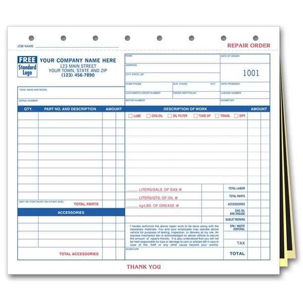 escalade mechanic repair receipt template