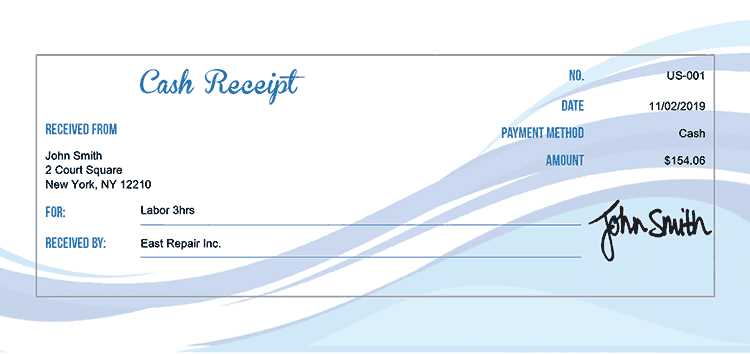 cash sale receipt template doc