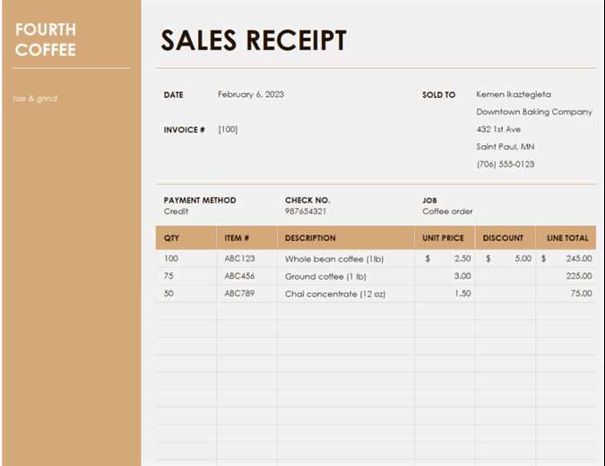 free basic sales receipt template