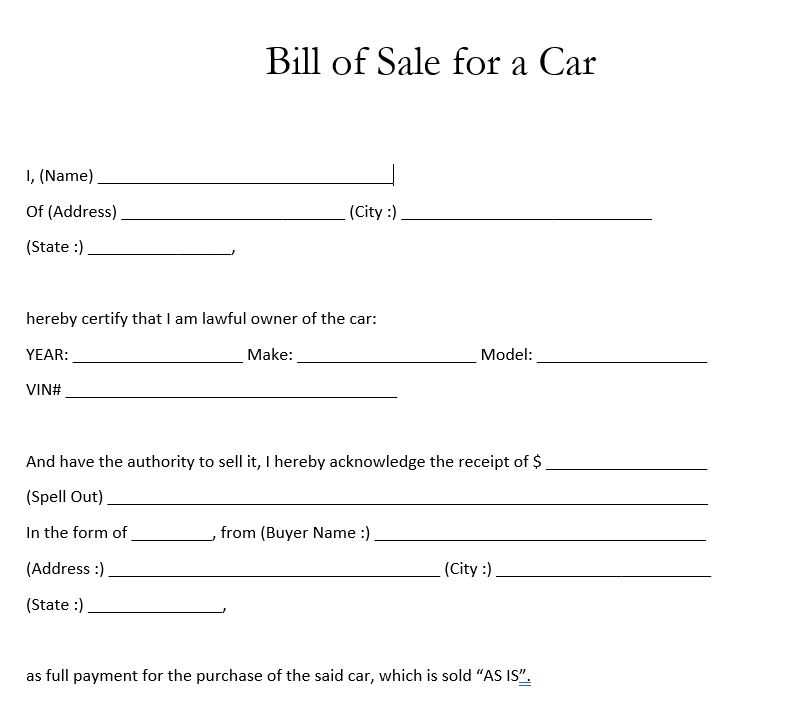 bill of sale template and receipt