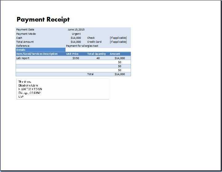 billing receipt template