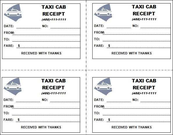 cab receipt template